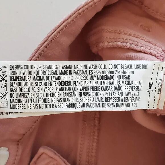 Forever 21 Denim Mini Skirt Women Size 29 Pink Button Up Cotton Copper Stretchy - Picture 9 of 9